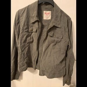 olive cropped jacket